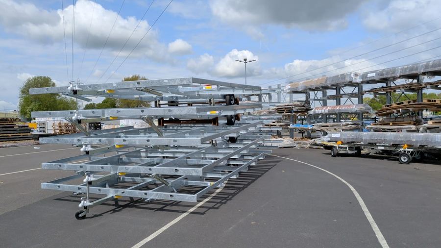 Caravan chassis stock in the yard
